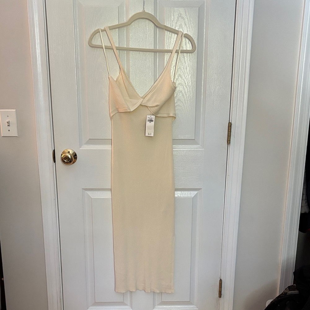Abercrombie & Fitch Cream Midi Dress